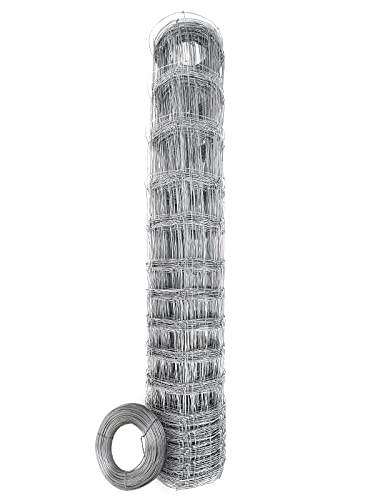 Panorama24 50m Wildzaun Forstzaun Weidezaun Drahtzaun Knotengeflecht 80/6/30 inkl. 10m GRATIS Spanndraht