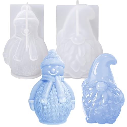 3D Silikonform Weihnachten Kerzenform DIY Schneemann Gießform Fondant Silikon Form Kerzengießform 3D Weihnachten Seifenform für DIY Weihnachtsschmuck Dekoration