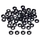 sourcing map 50 Stück M5 Finishing Senkkopf-Unterlegscheiben, Aluminium-Legierung, Schraubendichtungen, Tellerkopf-Unterlegscheibe Dichtung für mechanisches Zubehör, Schwarz