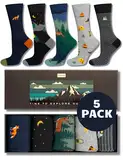 soxo Abenteuer Socken In Geschenkbox Lustige Geschenke Für Männer Herren Baumwolle Set Bunte Socks 40-45 Outdoor 5 Paar