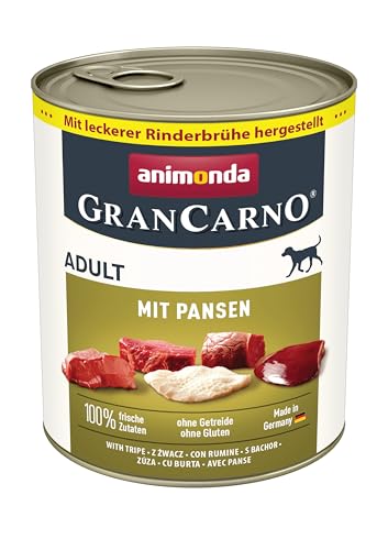 GranCarno Hunde Nassfutter mit Pansen (6 x 800 g), Hundefutter nass ohne Getreide und Zucker von animonda, für ausgewachsene Hunde, mit frischen fleischlichen Zutaten