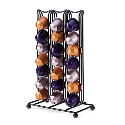 MOLEDA Kapselhalter für Nespresso Original 42 Kapseln Kaffeekapseln Aufbewahrung,Kaffee Organizer,Platzsparend Zubehör Kapselspender für Küchen Café Ruheraum (Schwarz)