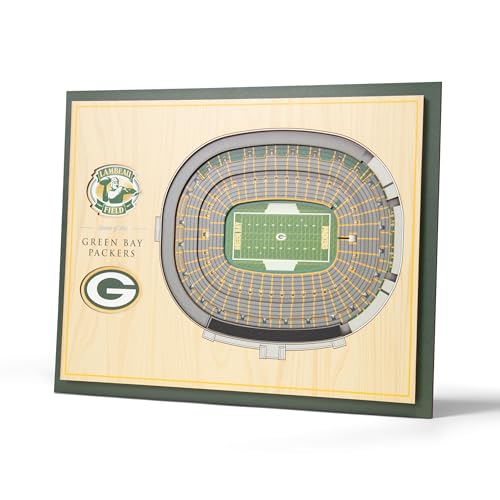 YouTheFan NFL StadiumViews 3D-Wandkunst, 5-lagig, 43 x 33 cm, Green Bay Packers