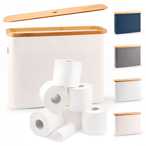 Lonbet Beige Toilet Paper Storage Stand 12 Rolls with Lid