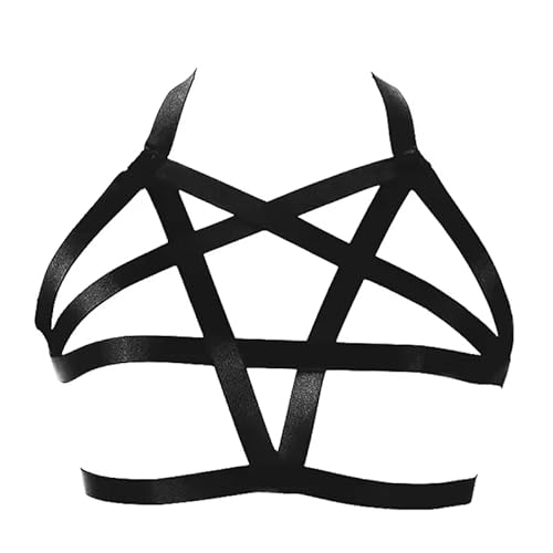 buddyboys - Brust Harness Bra Frauen Girls Sexy Körper Body Harness BH Punk Brustgurt Bikini Verführerisch Verstellbar Halter Punk Gothic Schwarz - O 0462