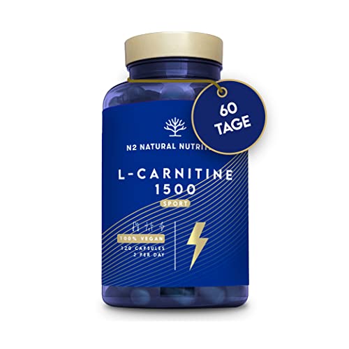 L CARNITIN 1500 Kapseln Hochdosiert. Fettverbrenner, Abnehm. Verbesserte Leistungsfähigkeit. Energie & mehr Ausdauer.120 Pflanzliche Kapseln Definitionsphase.Vegan Zertifiziert.EU N2 Natural Nutrition