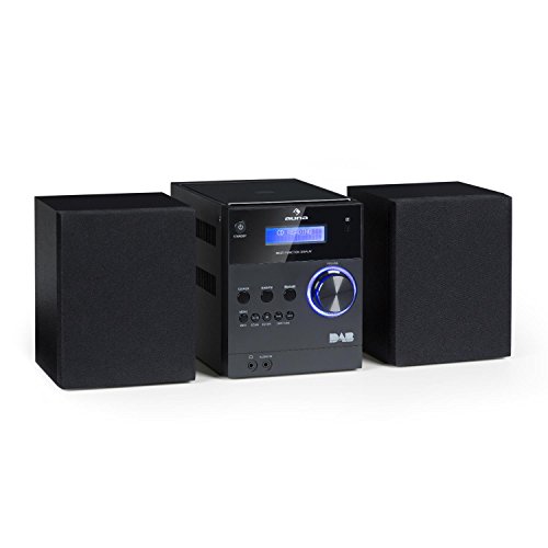 auna MC-20 DAB - Micro-Stereoanlage, Mini-Stereoanlage, HiFi-Stereoanlage, digitaler DAB(+)-Tuner, analoger UKW-PLL-Tuner, Ausgangsleistung: 2X 5 Watt, Bluetooth, LCD-Display, schwarz