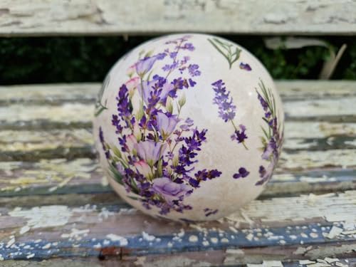 Arinosa Dekokugel Lavendel Landhaus Shabby Steingut Craquele Ø9cm