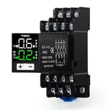 Jadeshay Zeitrelais 230V, Digitales Zeitrelais Multifunktionales Zeitverzögerungsrelais 4NO 4NC 0,1S-99H Zykluszeitsteuerung Verzögerer mit Sockelsteckdose AC220V