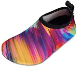 Kinder Badeschuhe Wasserschuhe Strandschuhe Mädchen Junge Schwimmschuhe Barfußschuhe rutschfeste Surfschuhe Sportschuhe Kleinkind Schwimmbad(Colorful,20/21 EU)