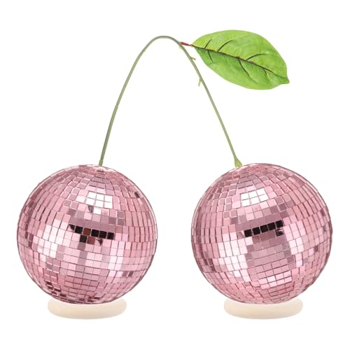 QUARKZMAN Kirsch Discokugel Dekor, 4 Zoll Doppelte Spiegel Discokugeln Hängende Discokugel für DJ Club Bühne Bar Party Hochzeit Feiertag Hausdekoration, Pink