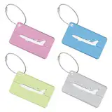 4 Stück Kofferanhänger Koffer Aluminium Gepäckanhänger Kofferanhänger 75 * 45mm Vielseitig und Praktische Adressanhänger, Namensanhänger & Gepäckanhänger, Robust & Sicher, (4 Farben)