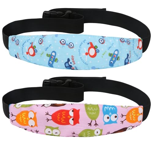 Kopfstütze Auto Kinder, Kopfband kindersitz, Kindersitz Zubehör Stirnband, Verstellbarer Schlafen Halter Gürtel für Babysitze, Autositze(2 Stück)