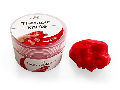 Premium Therapieknete mittel rot | DBT Skills Anti Stress | 50g zur Förderung von Achtsamkeit und Stressregulation | Gegen Anspannung und für mehr Beweglichkeit | geruchsfrei vegan Premiumqualtiät