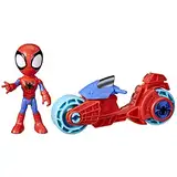 SPIDEY AND HIS AMAZING FRIENDS Marvel Spidey Figur mit Motorrad, Spielzeug für Jungs und Mädchen ab 3 Jahren