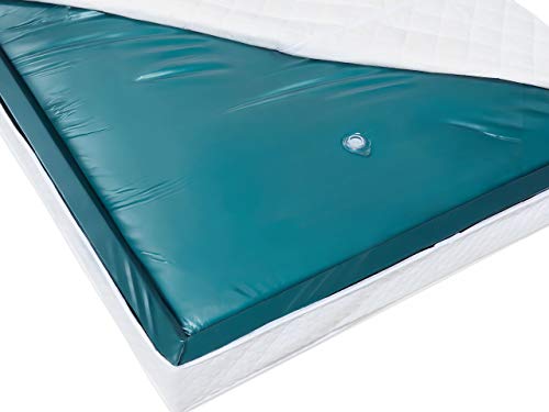 Wasserbett Matratze Mono 140 x 200 cm Stark beruhigt blau mit Schaumrahmen