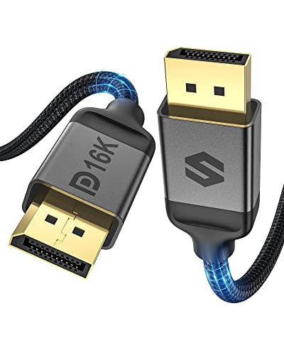Silkland Displayport-Kabel 2.1/2.0 3M, 4K@144Hz/165Hz/240Hz, 8K@120Hz, 10K/16K@60Hz, 40Gbps, HDR, DSC 1.2, G-Sync & Free-Sync, DP Kabel 3M 2.1 für Gaming Monitor, Grafikkarte, PC