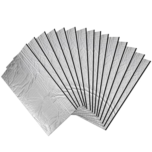 15 Stück 250x180x 5mm Alubutyl Platten Dämmmatte, 0.68m² Anti Dröhn Fahrzeugdämmung Selbstklebend Auto Dämmung - KFZ Lärmschutz, Isolierung Matte Schalldämmung Schallschutz und Antivibration