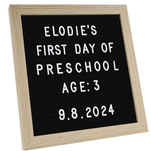 Letter Board, Schwarze Filz-Buchstabentafel 25 x 25 cm, Wechselbuchstabentafel mit 317 austauschbaren Buchstaben, Symbolen und Emojis, Dekoration für Zuhause, Büro und Veranstaltungen