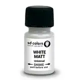 SD COLORS Ausbesserungsfarbe, Universalmatte, weiß, 15 ML, für kleine Reparaturautos, Metall, Holz, Kunststoff, Fenster, Rahmen, Türen, Tore