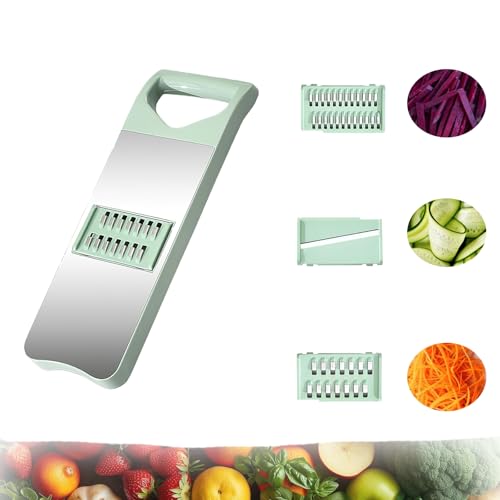 Magnetischer Gemüseschneider, Edelstahl Julienneschneider, Hobel Gemüse mit 3 Formen, Reibe für Gemüse,Vegetable Chopper für Stifte, Scheiben (G-1)