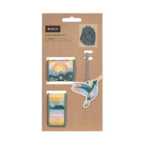 BOLD Lässig Anhänger und Patches Set (2 Stk.) mit Druckknopf/BOLD Match School Patches Set Paradise