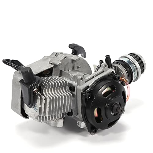 3PS 2 Takt Motor, Mini Pocket Bike Motor 49ccm Motor Benzinmotor Einzylinder Luftkühlung 1 2l Tank 1 9kw Leistung für Motorräder und Outdoor Fahrzeuge mit Handstarter