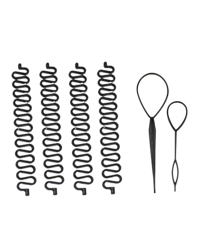 KGDUYC 6pcs Haarstrickwerkzeug Mode French Hair Styling Clip Twist Braid Haarstrickwerkzeug, Haar Schwanz Twister, Haar Styling Werkzeug, Flechthilfe Haar Frisuren für Frauen, Mädchen