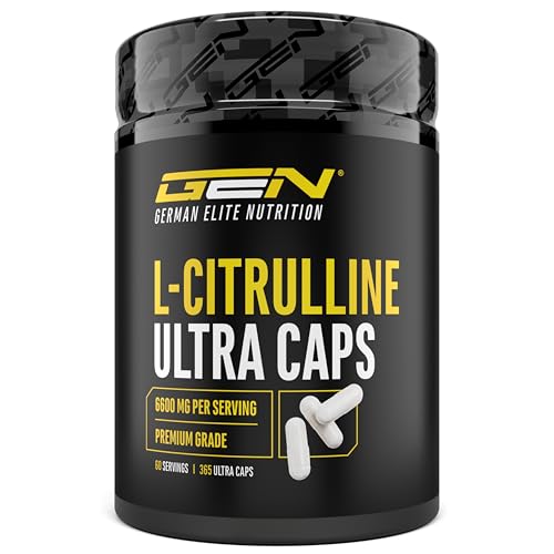 L-Citrullin Ultra Caps - 365 Kapseln - Hochdosiert mit 1100 mg je Kapsel - L-Citrullin DL-Malat 2:1 aus pflanzlicher Fermentation - Ohne unerwünschte Zusätze