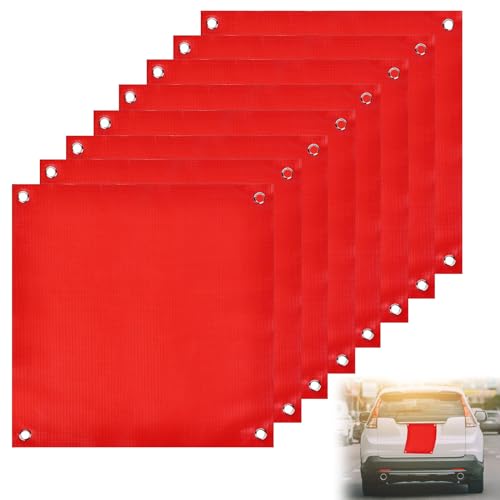 8 Stück Rote Fahne, Warnflaggen Wetterfest Warnfahne Warntafel Rote Fahne überlänge für überhängende Lasten Warntafel 30 * 30cm
