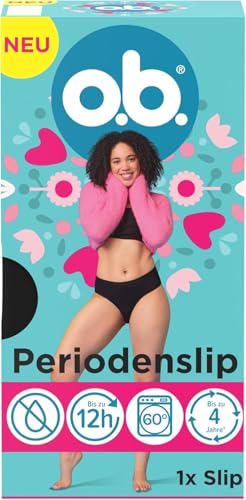 o.b. Periodenslip, wiederverwendbare Periodenunterwäsche bei starker Periode, Menstruationsunterwäsche für bis zu 12 Stunden Auslaufschutz, erhältlich in den Größen XS/S, M/L, XL/XXL (1 Stück)