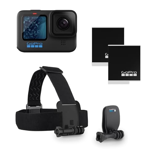 GoPro HERO11 Black Bundle – inklusive HERO11 Black Kamera, Kopfband + QuickClip und Enduro-Akku (insgesamt 2)