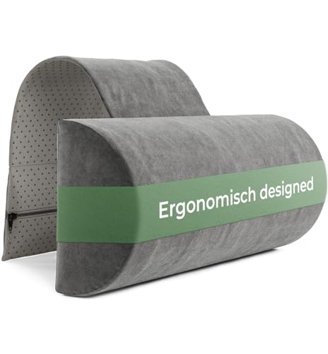 Nackenrolle für Sessel mit Gegengewicht (100% Memory Schaum), Nackenkissen Sofa Couch hängend, Nackenstütze für Kopfteil Bett, Kopfkissen für Liegestuhl, ergonomisches nackenkissen für gartenstühle