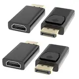 4 Stücke Displayport auf HDMI,1080p DP auf HDMI,HDMI Displayport Adapter,HDMI zu Displayport,Adapter Displayport auf Hdmi,Displayport auf HDMI Adapter,DP auf HDMI Adapter für Dell,Lenovo,HP,GPU,AMD