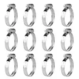 12 STK Schlauchschellen Edelstahl, Einstellbare 12-22 mm Schlauchschellen Set, Schlauchklemmen Set, 304 Edelstahl Rohrschellen Schraubschellen Set für Waschmaschine Poolschlauch Schellen Set