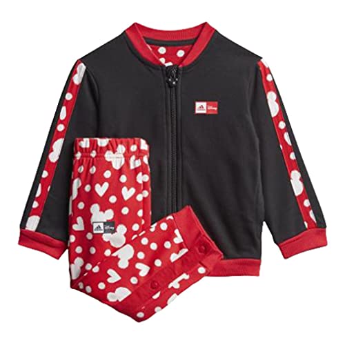 adidas Baby Mädchen Inf Dy Mm Jogg Trainingsanzug, Top:black/Vivid Red/White Bottom:black/Vivid Red S13/White, 9 Monate, 80 EU