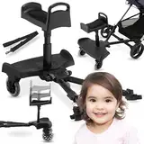 MobySystem BUGGY2GO Kinderwagen-Aufsatz mit Sitz & Stehoption - Universal-Befestigung für 99,9% Buggys, 360° Federräder, 2-5 Jahre - Abnehmbarer Mitfahrsitz