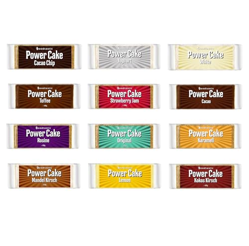 Foodtastic Power Cakes Mix Box (24 x 120g) | leckere, saftige Haferriegel | handgemachte Flapjack Energieriegel aus Haferflocken