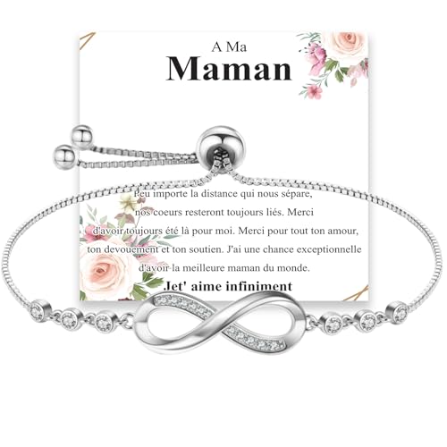 Cosie Lily Geschenk für Mama Damenarmband, Muttertagsgeschenke Damen Sterling Silber Armband 925 Solid Infinity Armband, Silberschmuck mädchen Geburtstagsgeschenk