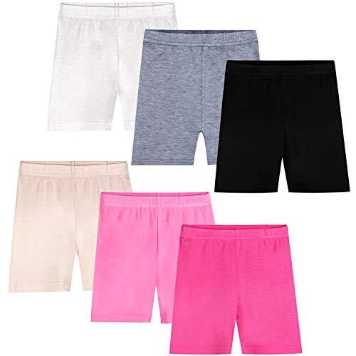 Auranso Shorts Mädchen Kinder Radlerhose Kurze Hose Leggings für 2-10 Jahre 5-7 Jahre Mehrfarbig(6 Paar)