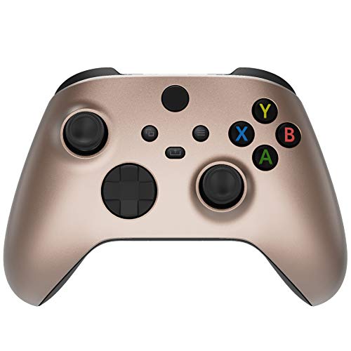 eXtremeRate Front Case für Xbox Series X/S, Matt Vordere Hülle Gehäuse Skin Shell Ersatzteil Set für Xbox Core Controller Model 1914(Roségold)-Controller NICHT enthalten