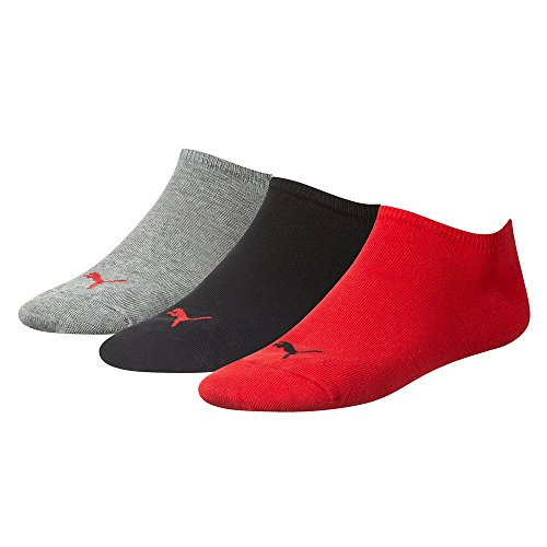 PUMA Unisex Sneaker Socken, Black/red, 46 EU