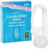 LIVAIA Gardinenröllchen: Gardinengleiter für Innenlauf-Gardinenschiene – 8 mm Gleiter für Vorhänge – 100x Gardinenhaken für Schienen – WASCHFEST und STRAPAZIERFHÄHIG – Gardinenröllchen für Schiene