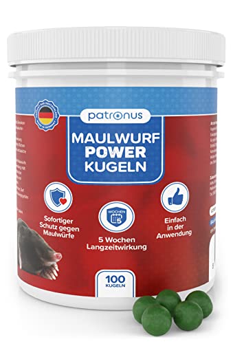 Patronus Maulwurf Power Kugeln 100 STK. - Maulwurf Vertreiber-Kugeln mit Sofort- und Langzeitwirkung - effektives Mittel gegen Maulwürfe