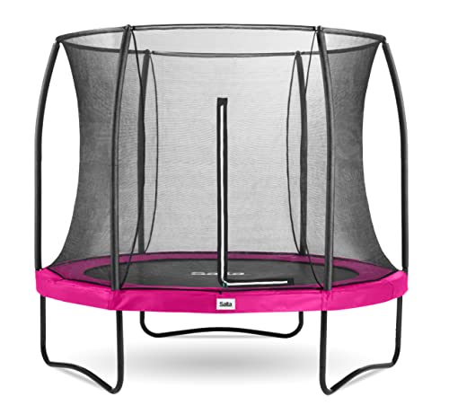 Salta Comfort Edition – ⌀183/213/251/305/366/396/427cm - TÜV geprüft – Schwarz/Grün/Pink - Outdoor Trampolin, Gartentrampolin - Set mit Sprungmatte, Sicherheitsnetz, verzinkten Federn, Randabdeckung