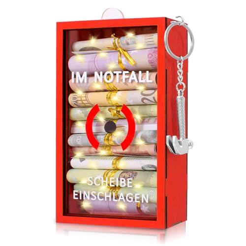 Sunwuun LED Geldgeschenke Geburtstag,Lustige Geschenke Notfallbox mit Hammer,Geldgeschenke Verpacken,Personalisierte Geschenke für Geld,Kreative DIY,Geburtstagsgeschenk für Männer und Frauen