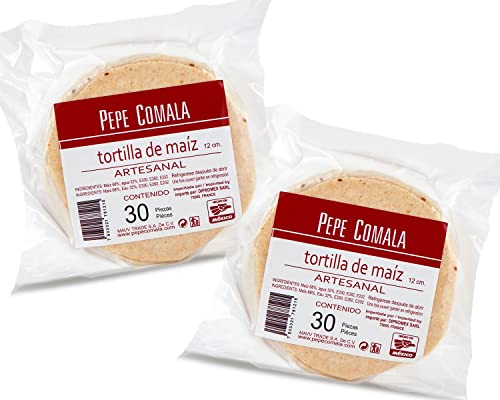 Weiße Mais Tortillas von Pepe Comala – 60 Stück (2x 30 Stück) - Mexikanische glutenfreie Tortilla de Maiz - für Tacos, Quesadillas, Enchiladas & mehr