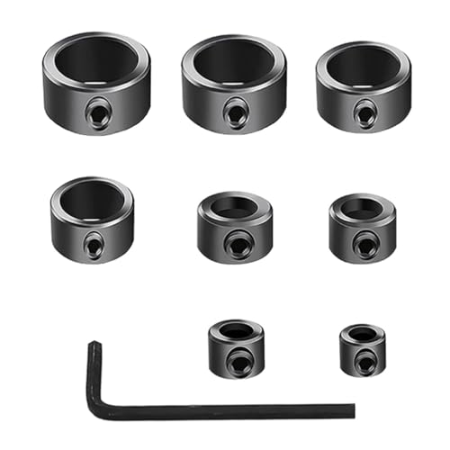 Bohrbegrenzungsring,Tiefenstopp Set,8pc Tiefenanschlagringe,Stellungsregler Ring,Bohrer Tiefenstopp Kragen,3mm,4mm,5mm,6mm,8mm,10mm,12mm,16mm Positionierer,Tiefenbegrenzer Tiefenstop