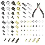 60 Stück Reißverschluss Reparatur Set, Ersatz Zipper für Reißverschlüsse Reisverschlussreparaturset Metall Ersatzzipper Schieber Kit mit Installieren Sie Zangen (4 Farben)