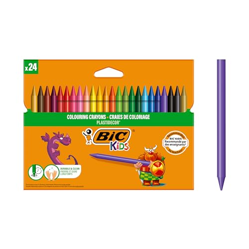 BIC Kids Plastidecor Wachsmalkreiden, Gold und Silber - 24er Pack